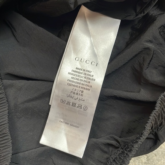 Gucci Oversized Nylon Track Jacket Water Repellent Black Green Red Mens Sz M - Picture 13 of 16